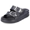 Pantolette RIEKER, Damen, Gr. L (40/41), schwarz, Synthetik, unifarben, sportlich, Schuhe, Plateau, Sommerschuh, Schlappen in Weite G (=weit), Topseller