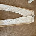 Free People Jeans | Free People Off White Denim With Yellow Embroidery Lining Sides. Size 26. Nwt | Color: Gold/White | Size: 26