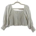 Anthropologie Tops | Anthropologie Pilcro White Smocked Crop Top Sz Small | Color: White | Size: S