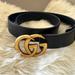 Gucci Accessories | Gucci Gg Marmont Leather Belt With Double G Buckle | Color: Black | Size: Gucci 70