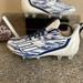 Adidas Shoes | Adidas Adizero 12.0 Football Cleats White/Blue/Silver Gw5059 Men's Size 8 | Color: Blue/White | Size: 8