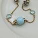 J. Crew Jewelry | J. Crew Baby Blue Gold Tone Crystal Necklace | Color: Blue/Gold | Size: Os