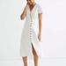 Madewell Dresses | Madewell Linen Blend Button Wrap Midi Dress | Color: White | Size: 0