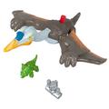 Imaginext Jurassic World Dominion - Fliegender Quetzal Dinosaurier mit Flügelschlag-Action, Triceratops & Zubehör, 3-teiliges Set für Vorschulkinder von 3 bis 8 Jahren, HML44