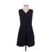 Talbots Casual Dress - A-Line: Blue Solid Dresses - Women's Size 2 Petite