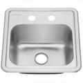 Miligore 15" L x 15" W Drop-in Kitchen Sink Stainless Steel in Gray | 6.25 H x 15 W x 15 D in | Wayfair VESSEL-SS-TR73-24B156P