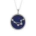 Women's Blue / Silver Zodiac Lapis Lazuli Gemstone Star Constellation Pendant Necklace Silver Libra Latelita