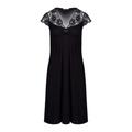 Women's Classy Midi Nightdress With Lace - Black Medium Oh!Zuza Night & Day