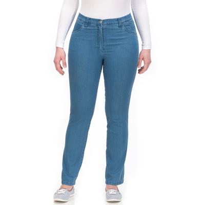 Stretch-Hose KJBRAND "Betty", Damen, Gr. 44 (22), K-Gr, blau (denim bleached, kurzgrößen), Denim/Jeans, Obermaterial: 78% Baumwolle, 18% Polyester, 4% Elasthan, casual, gerade, Hosen, super Stretch Image