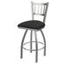 Holland Bar Stool 25 in. Contessa Swivel Outdoor Counter Stool with Breeze Graphite Seat Stainless Steel