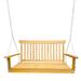 Front Porch Swing with Armrests Wood Bench Swing with Hanging Chains Outdoor Patio