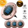 FNNMNNR Solar Ground Lights 16 LED Solar Powered Disk Lights Outdoor Waterproof Garden Landscape Lighting for Yard Deck Lawn Patio Pathway Walkway Warm White