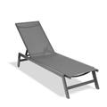 Cterwk Outdoor Chaise Lounge Chair Five-Position Adjustable Aluminum Recliner