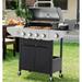 Highsound 4-Burner Propane Gas Grill Porcelain-Enameled Cast Iron Grates 34 200 BTU Outdoor Cooking Stainless Steel BBQ Grills Cabinet