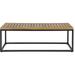 Afuera Living Outdoor Industrial Acacia Wood and Iron Bench Teak and Black