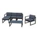 Afuera Living Modern / Contemporary 6 Piece Outdoor Aluminum Sofa Set in Black