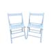 GZXS Outdoor Wood Foldable Chairs 2-Pcs Set White