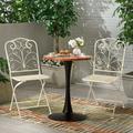 COSIEST Outdoor Reddish Brown MgO Honeycomb Bar Table Mosaic Garden Side Table