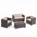 Afuera Living Outdoor All Weather Faux Wicker 4 Seater Chat Set Brown