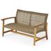 Afuera Living Modern / Contemporary Outdoor Wood and Wicker Loveseat in Natural