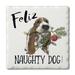 Counterart Absorbent Stone Coasters - Feliz Naughty Dog - Set of 4 - 4x4x1.537