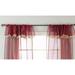 Maroon-Rod Pocket Sheer Tissue Curtain with Beaded Valance Panel Drape-Piece