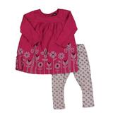 Pre-owned Tea Girls Pink | Purple Apparel Sets size: 12-18 Month