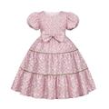 B91xZ Tulle Prom Dress Toddler Kids Girls Prints Shorts Sleeves Party Hoilday Court Style Dress Ballet Set for Toddler Girls Pink 9-10 Years