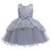 Dresses for Girls Sleeveless A Line Short Dress Casual Print Grey 120