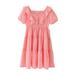 NKOOGH Party Wear Dresses for Girls Toddler Wedding Dress Girls Toddler Kids Neck Short Sleeves Casual Soild Maxi Dress Dress