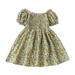 Toddler Girls Dress Sleeveless A Line Short Dress Floral Print Green 130