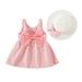 Toddlers And Baby Girls Dress Sleeveless A Line Short Dress Plaid Print Pink 8