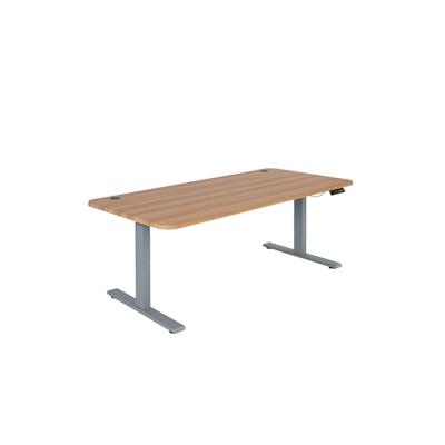 Mendler Schreibtisch HWC-D40, Computertisch, elektrisch höhenverstellbar 160x80cm 53kg ~ Eiche-Dekor, grau Image