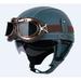 Retro Leather Half Helmet Motorcycle Helmet Scooter Helmet Moped Helmet Quick Unpacking Motorbike Helmet Half Shell with Glasses A6