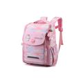 Avamo Kids Daypack Multi Pockets Bookbag Anti-Theft Backpack Waterproof Rucksack Travel Knapsack Light Pink with Pendant