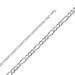 14K White Gold 4mm Figaro 3+1 Concave Chain : 7.5