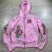 Disney Tops | Disney Resort Minnie Mouse Walt Disney World Pink Embellished Zip Up Hoodie | Color: Pink/Red | Size: M