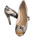 Kate Spade Shoes | Kate Spade Snake Peep Toe Pumps 4” Heels Size 9 Made In Italy | Color: Black/Gold | Size: 9