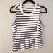 Anthropologie Tops | Anthropologie White Navy Striped Peplum Sleeveless Shirt Size Women's Medium | Color: Blue/White | Size: M