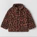 Zara Jackets & Coats | Animal Print Quilted Fleece Jacket | Color: Black/Brown | Size: 2-3 Years Old