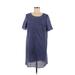 Gerard Darel Casual Dress - Shift Scoop Neck Short sleeves: Purple Dresses - Women's Size 8