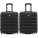 Flight Knight Set of 2 Lightweight 2 Wheel ABS Hard Case Suitcases Cabin Carry On Hand Luggage Approved for Airlines Including British Airways & Maximum Size for easyJet Large Cabin Bag 56x45x25cm
