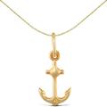 Jewelco London Ladies 9ct Yellow Gold Anchor Charm Pendant