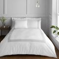 Bianca Fine Linens Bedding Tailored 180 Thread Count Cotton King Duvet Cover Set with Pillowcases White/Silver