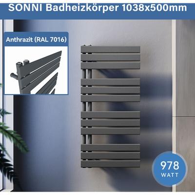 Badheizkörper Handtuchhalter Anthrazit Handtuchwärmer Panel Handtuchtrockner, 1038x500mm Image