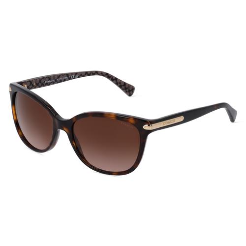 Coach HC8132 Damen-Sonnenbrille Vollrand Butterfly Acetat-Gestell, braun