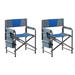 2-piece Padded Folding Outdoor Chair with Storage Pockets,Lightweight Oversized Directors Chair