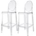 Set of 2 Smoke 25" Counter Height Stool For Kitchen Home Bar Work Outdoor With Back Side