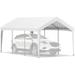 VEVOR Carport Car Canopy 10 x 20 ft Heavy Duty Garage Shelter with 8 Legs Car Garage Tent for Outdoor Party Birthday Garden Boats Adjustable Peak Height from 8.3 ft to 10 ft White