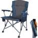 REDCAMP Oversized Folding Camping Chair for Adults Heavy Duty 250lb Outdoor Camp Chairs Portable Lawn Chair with High Back and Cup Holder Blue